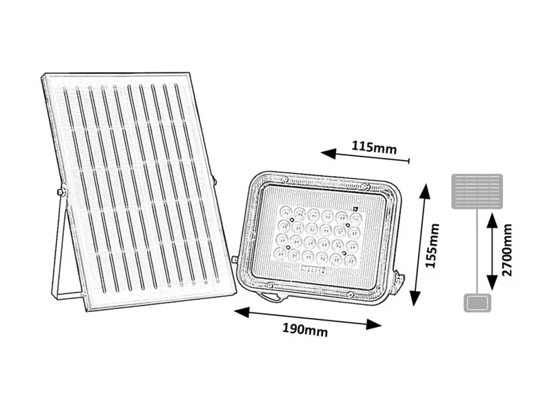 Melk – соларна LED стенна лампа в черно, 190×155мм, 6.5W, 3000-6500K, IP65