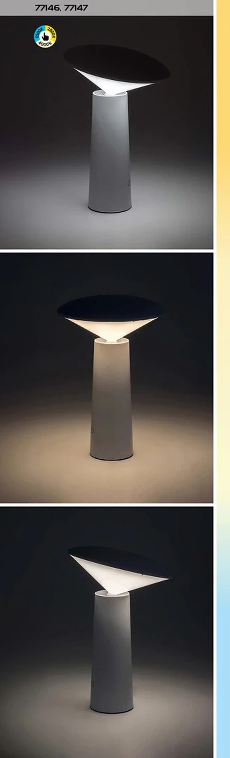 Polperro – LED декоративна лампа за градина в черно/бяло, Ø140мм, 180lm, 2800-6500K
