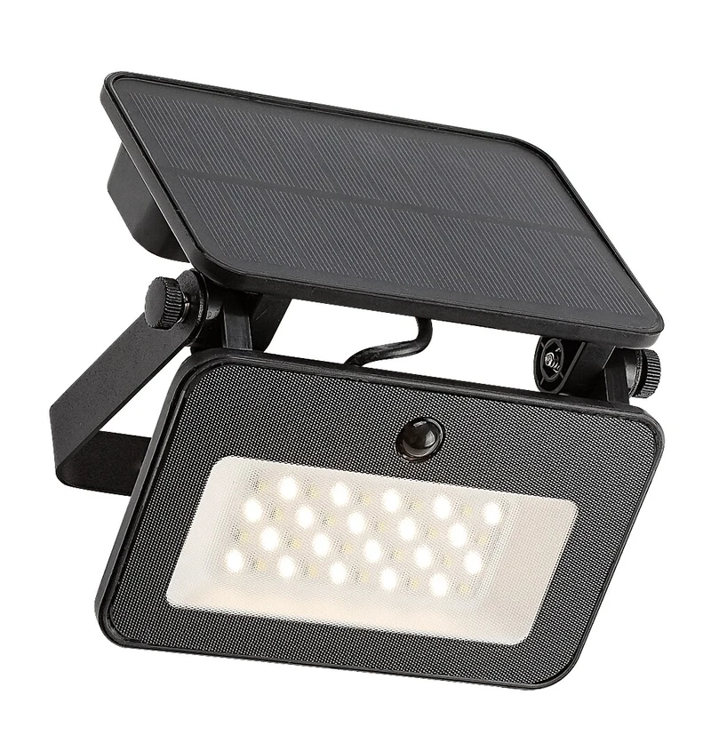 Tarcal – LED соларен аплик за външен монтаж в черно, 140×175мм, 6W, IP65