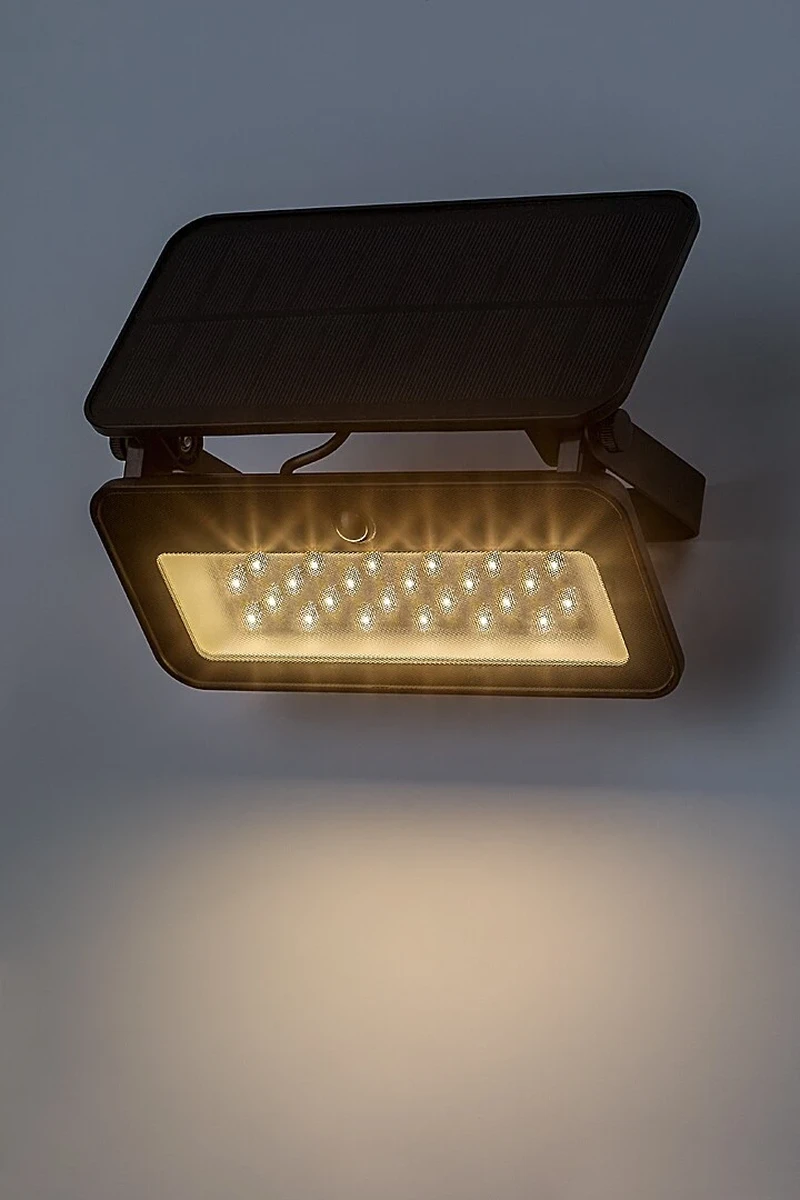 Tarcal – LED соларна стенна лампа в черно с бяло стъкло, 190×175мм, 8W, 3000-6500K