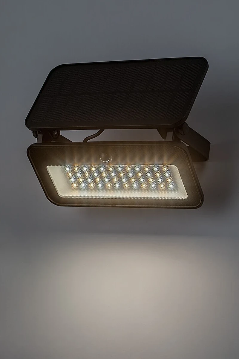 Tarcal – LED соларна стенна лампа в черно с бяло стъкло, 190×175мм, 8W, 3000-6500K