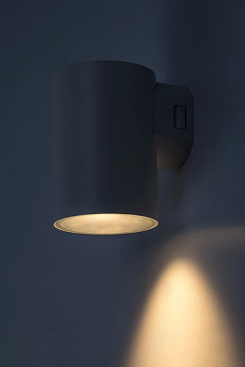 Urfa – LED външна стенна лампа в бяло, Ø75мм, 9W, 2700-6500K, IP65