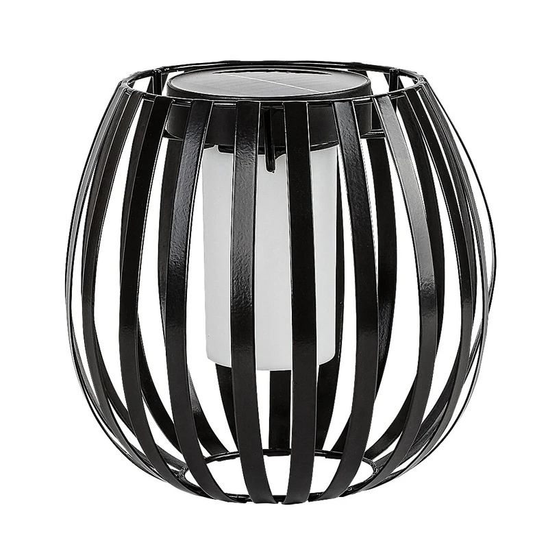Savoca – соларна декоративна лампа в черно/бяло, Ø190мм, LED, 3000K, IP44