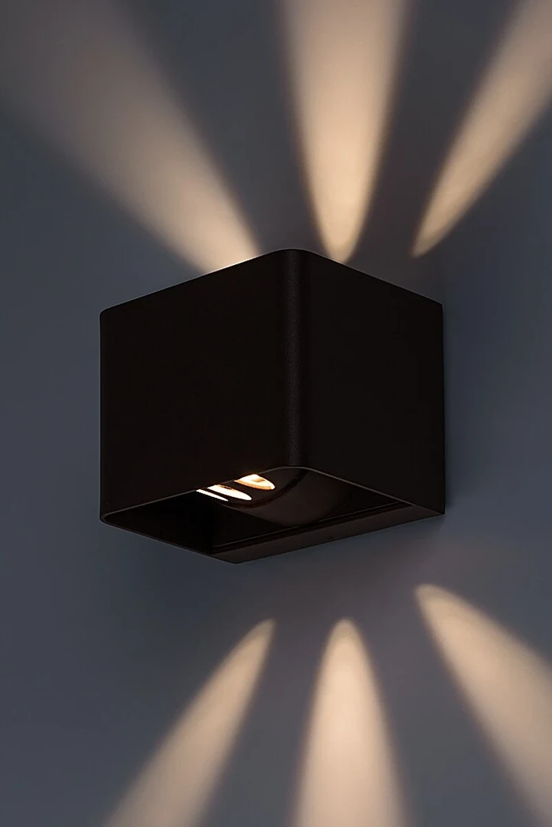 Hallstatt – LED външна стенна лампа в кафяво с прозрачно стъкло, 100×80мм, 10W, 3000K