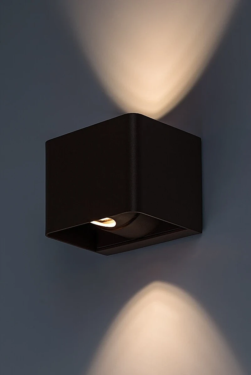 Hallstatt – LED външна стенна лампа в кафяво с прозрачно стъкло, 100×80мм, 10W, 3000K