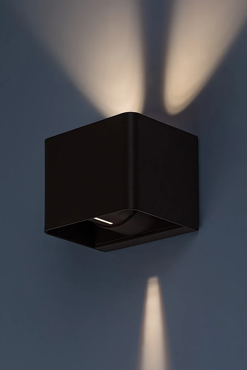 Hallstatt – LED външна стенна лампа в кафяво с прозрачно стъкло, 100×80мм, 10W, 3000K