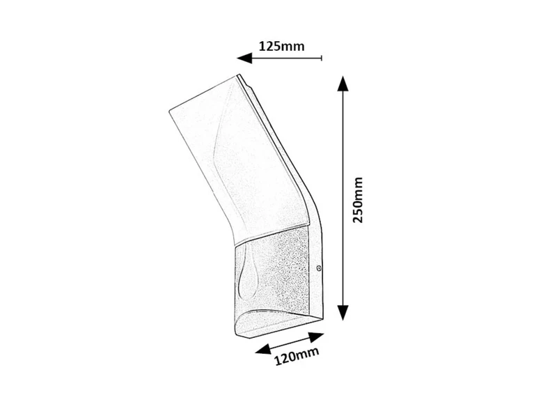 Tolna – LED външна стенна лампа в черно с бял абажур, 120×250мм, 10W, 3000K, IP54
