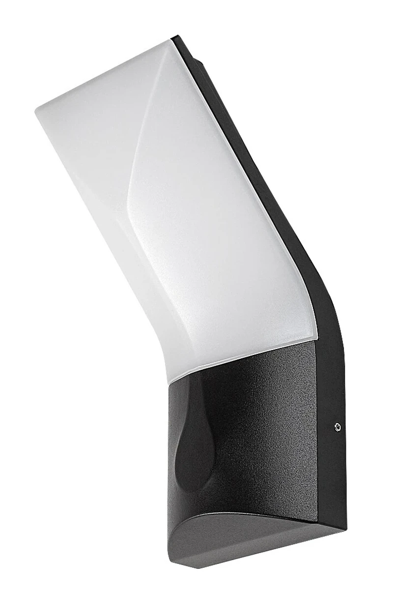 Tolna – LED външна стенна лампа в черно с бял абажур, 120×250мм, 10W, 3000K, IP54