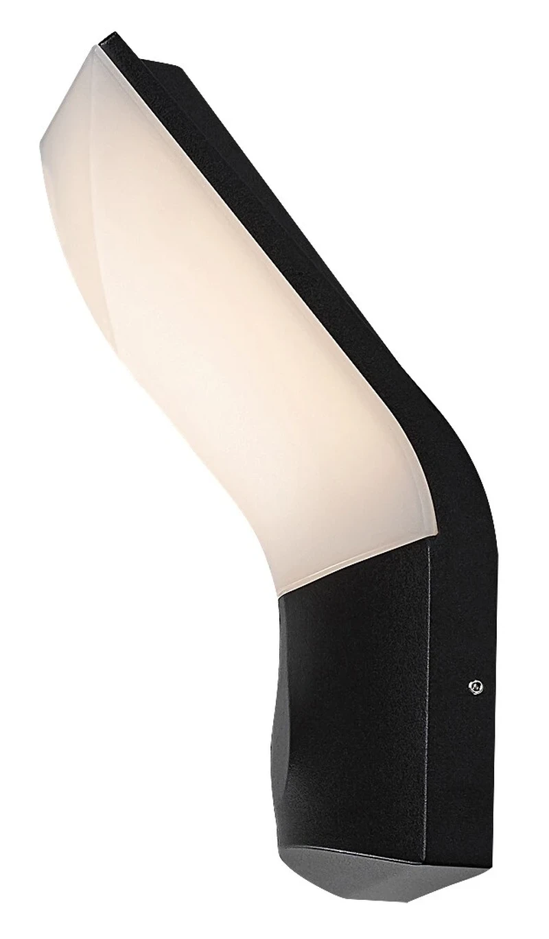 Tolna – LED външна стенна лампа в черно с бял абажур, 120×250мм, 10W, 3000K, IP54