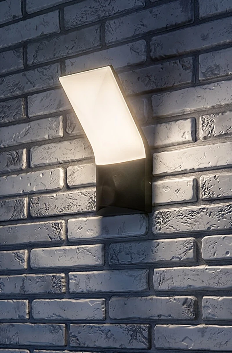 Tolna – LED външна стенна лампа в черно с бял абажур, 120×250мм, 10W, 3000K, IP54