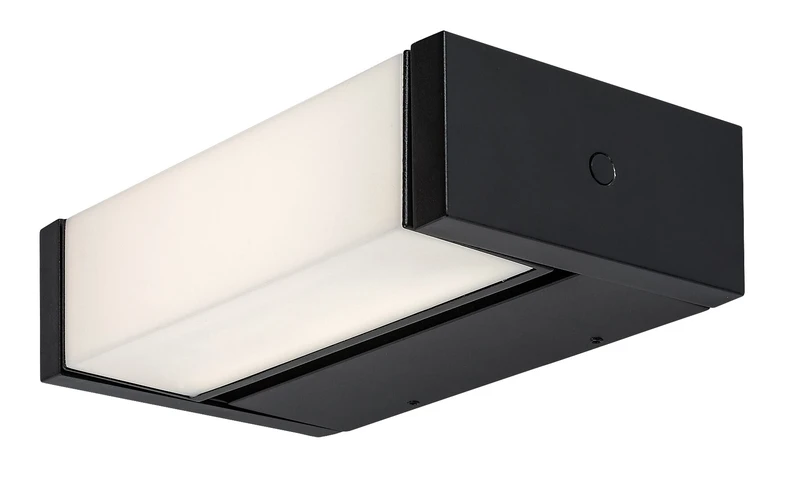 Външно стенно осветление Cubbington – LED външен аплик в черно с бял дифузер, 230×130мм, 18W, 4000K, IP54