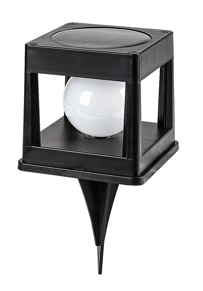 Holne – соларна градинска лампа в черно/бяло, 105×115мм, 0.3W, 2500-3000K