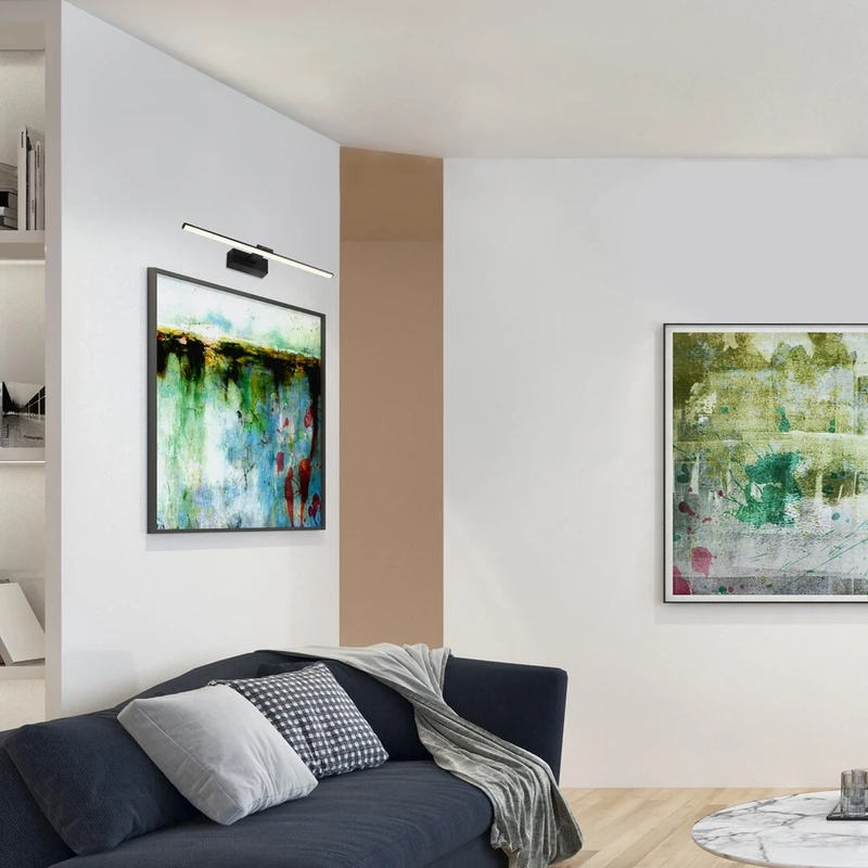 Gaten – LED лампа за картини в черно с бял акрилен абажур, 590мм, 12W, 3000K