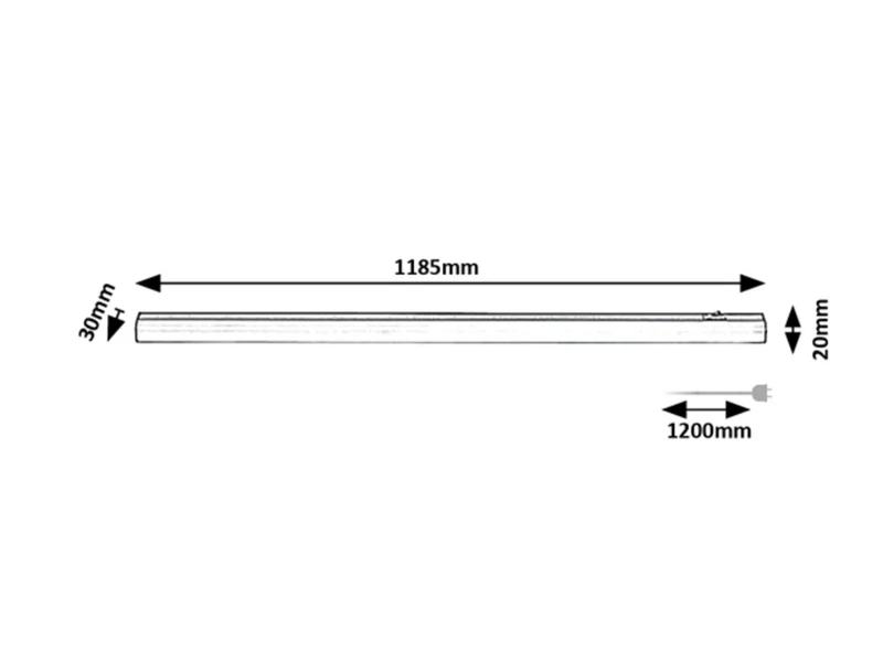 Greg – LED осветление за кухня в черно/бяло, 1185мм, 18W, 4000K