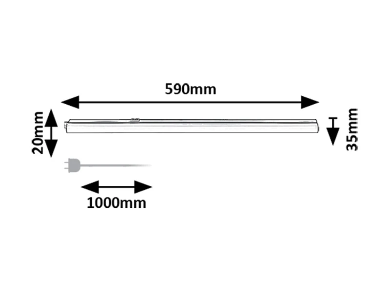 Bareg – LED осветление за кухня в бяло, 590мм, 8W, 3000/4000K