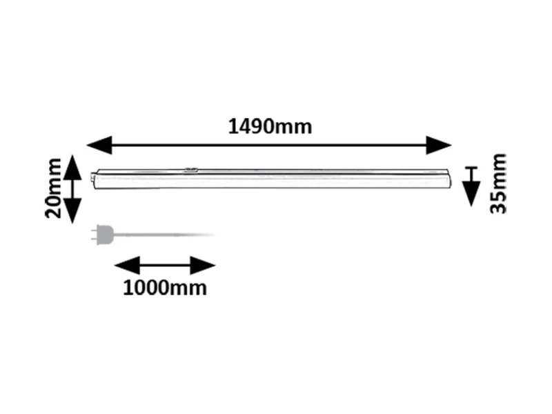 Bareg – LED осветление за кухня в бяло, 1490мм, 20W, 3000/4000K