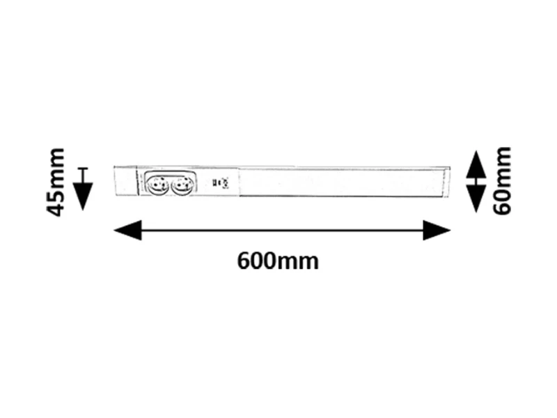 Bilal E – LED осветление за кухня в бяло, 600мм, 18W, 4000K
