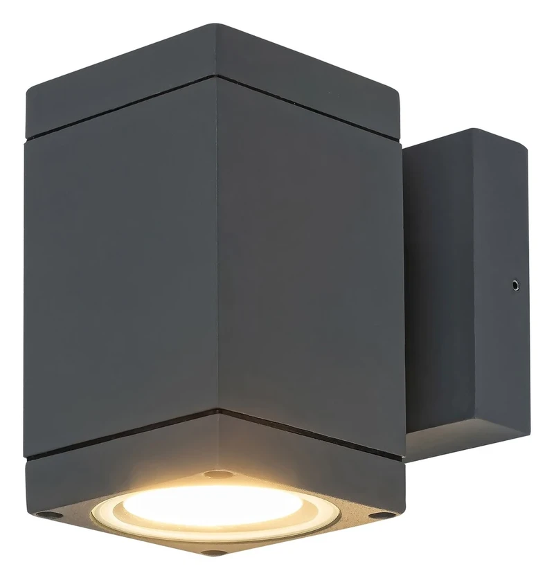 Buffalo – минималистичен фасаден аплик в антрацит, 75×120мм, IP54, 1×GU10