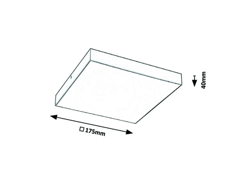 Tartu – LED плафон за тераса в черен мат, 175×175мм, 18W, 2800-6000K, IP44