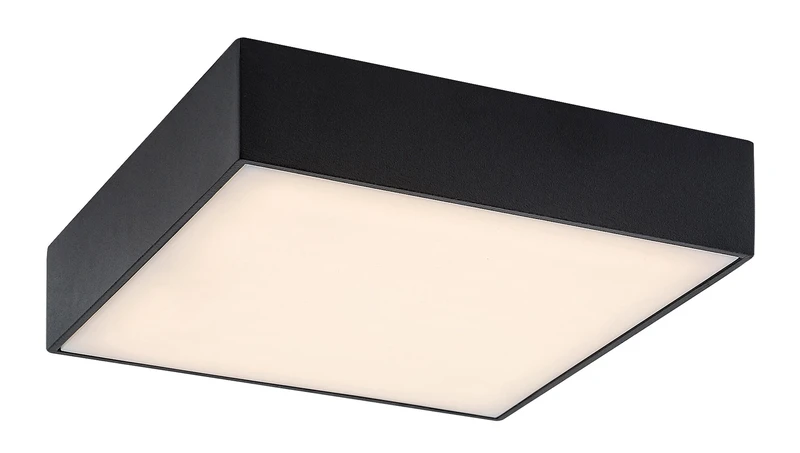 Tartu – LED плафон за тераса в черен мат, 175×175мм, 18W, 2800-6000K, IP44