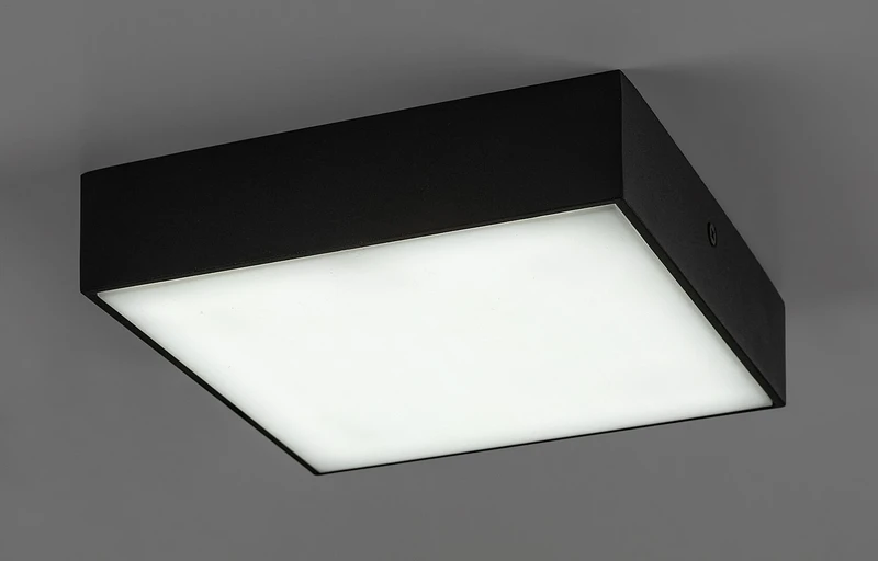 Tartu – LED плафон за тераса в черен мат, 175×175мм, 18W, 2800-6000K, IP44