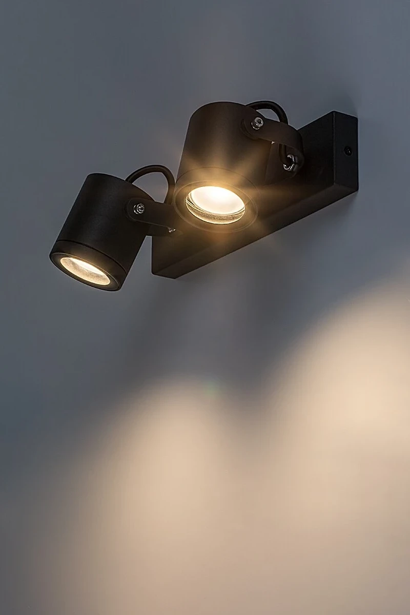 Elva – индустриален външен спот в антрацит, 300×100мм, 2×GU10, IP44