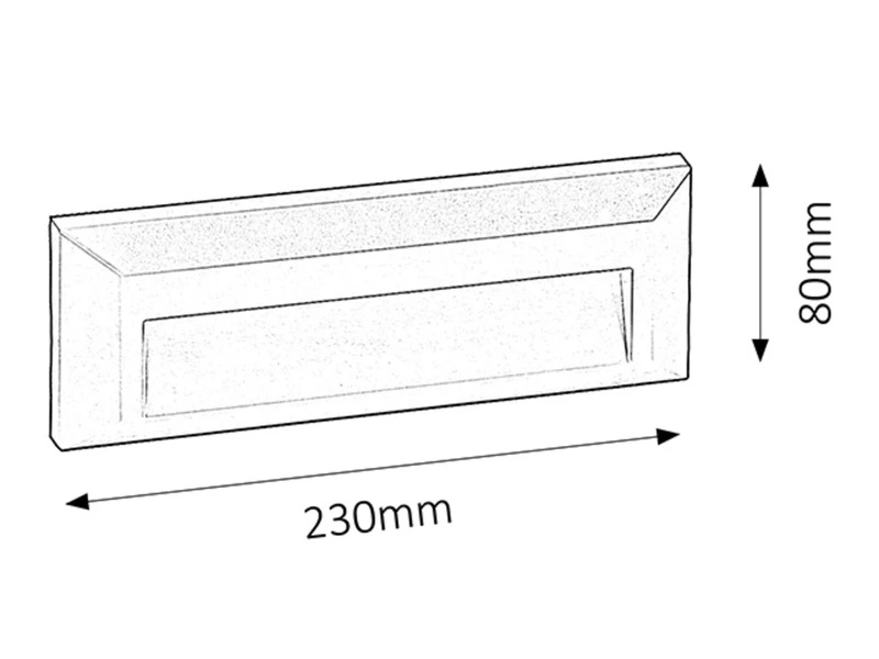 Pueblo – LED външна вградена лампа в сиво, 230×80мм, 1.6W, 4000K, IP65