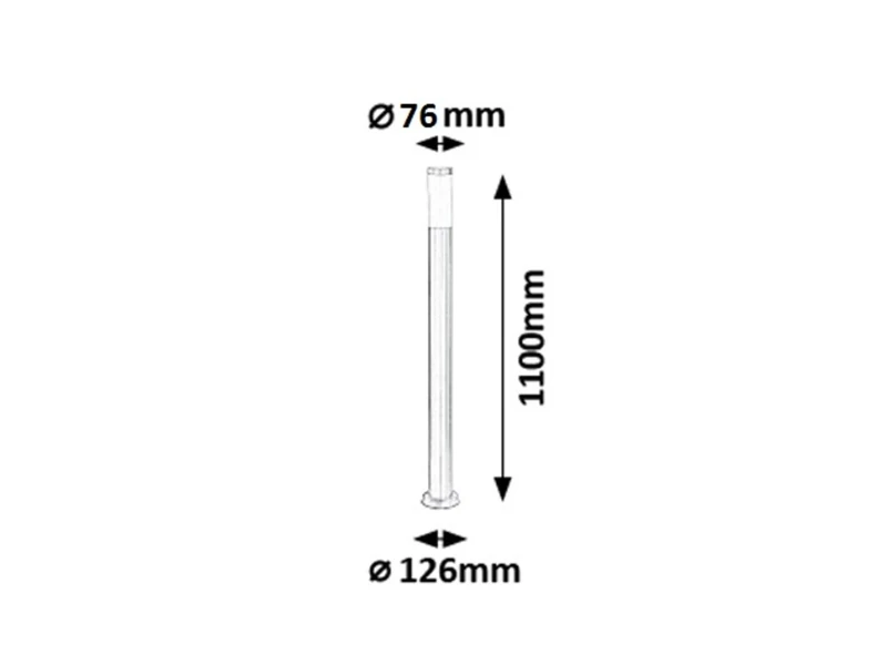 Inox torch – модерна градинска лампа в сатиниран хром, Ø76мм, 1100мм, IP44, E27