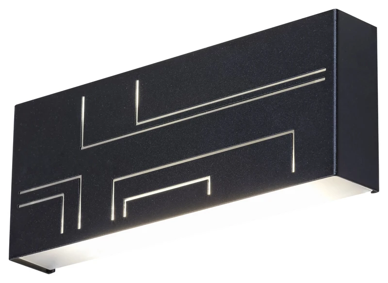 Maribor – LED външен аплик в черно с бял дифузер, 265×104мм, 12W, 4000K, IP65